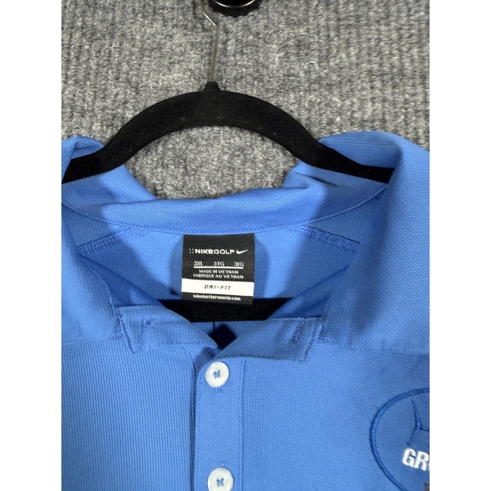 Nike Golf Mens 3XL Blue Dri-FIT Short Sleeve Polo Shirt Great White 266998 NEW - Picture 3 of 9